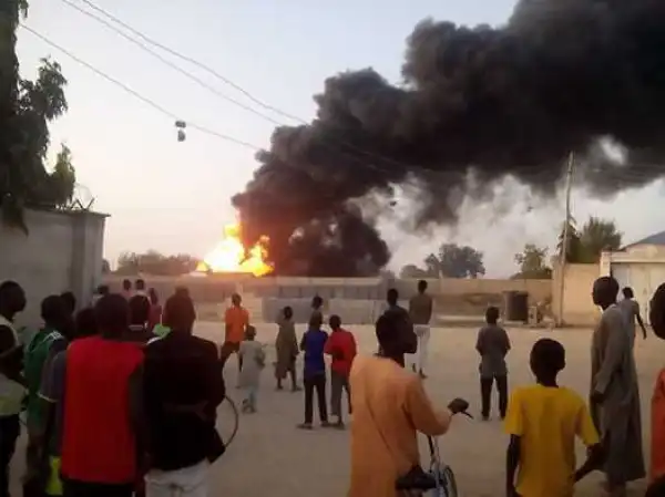 Multiple Bomb Blasts Rock Opposite CBN Quarters In Maiduguri. Photos/Video